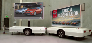 Outdoor digital signage mobile LED trailer